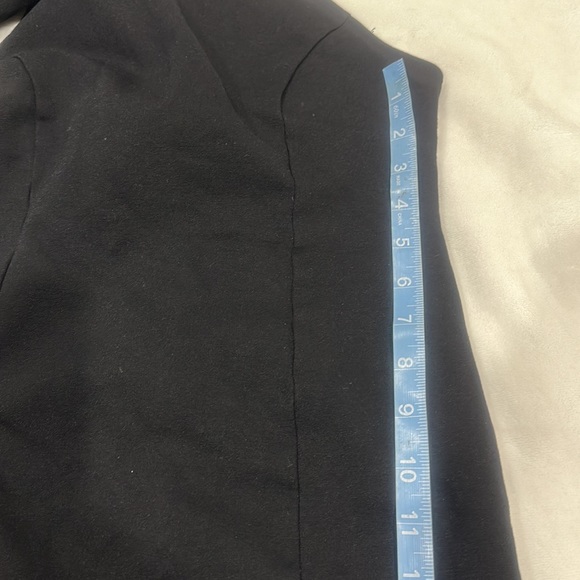 Elegant little black dress ruffle detail side shoulder mini fitted LBD size M - Picture 9 of 10